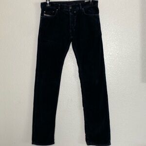 Diesel Men’s Safado Button Fly Corduroy Black Jeans Size 31